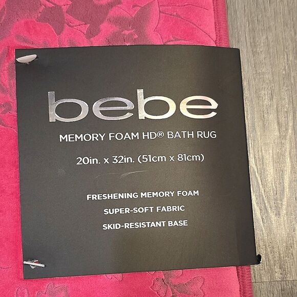 Bebe Floral Print Memory Foam HD Bath Rug- Pink - Picture 5 of 5